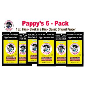 PAPPY'S 6 - PACK - 1 OZ. BAGS - STEAK IN A BAG - CLASSIC ORIGINAL PEPPER
