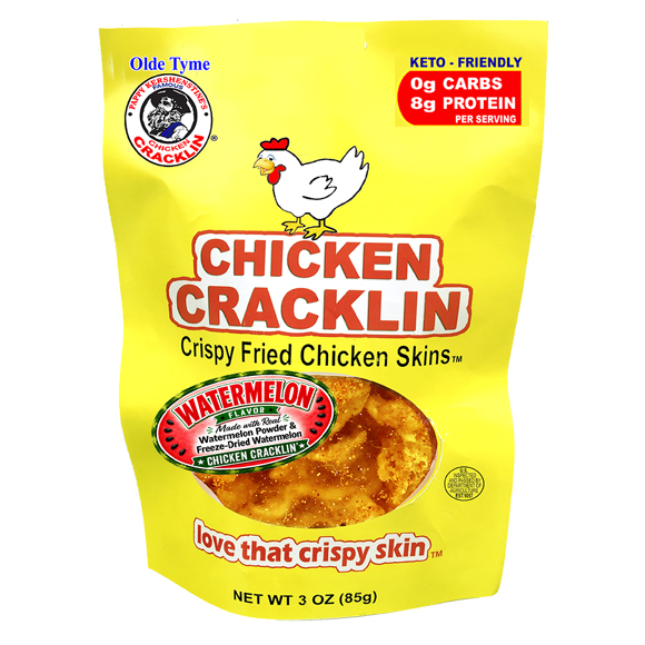 WATERMELON CHICKEN CRACKLIN, KETO FRIENDLY – 3 OZ. BAG